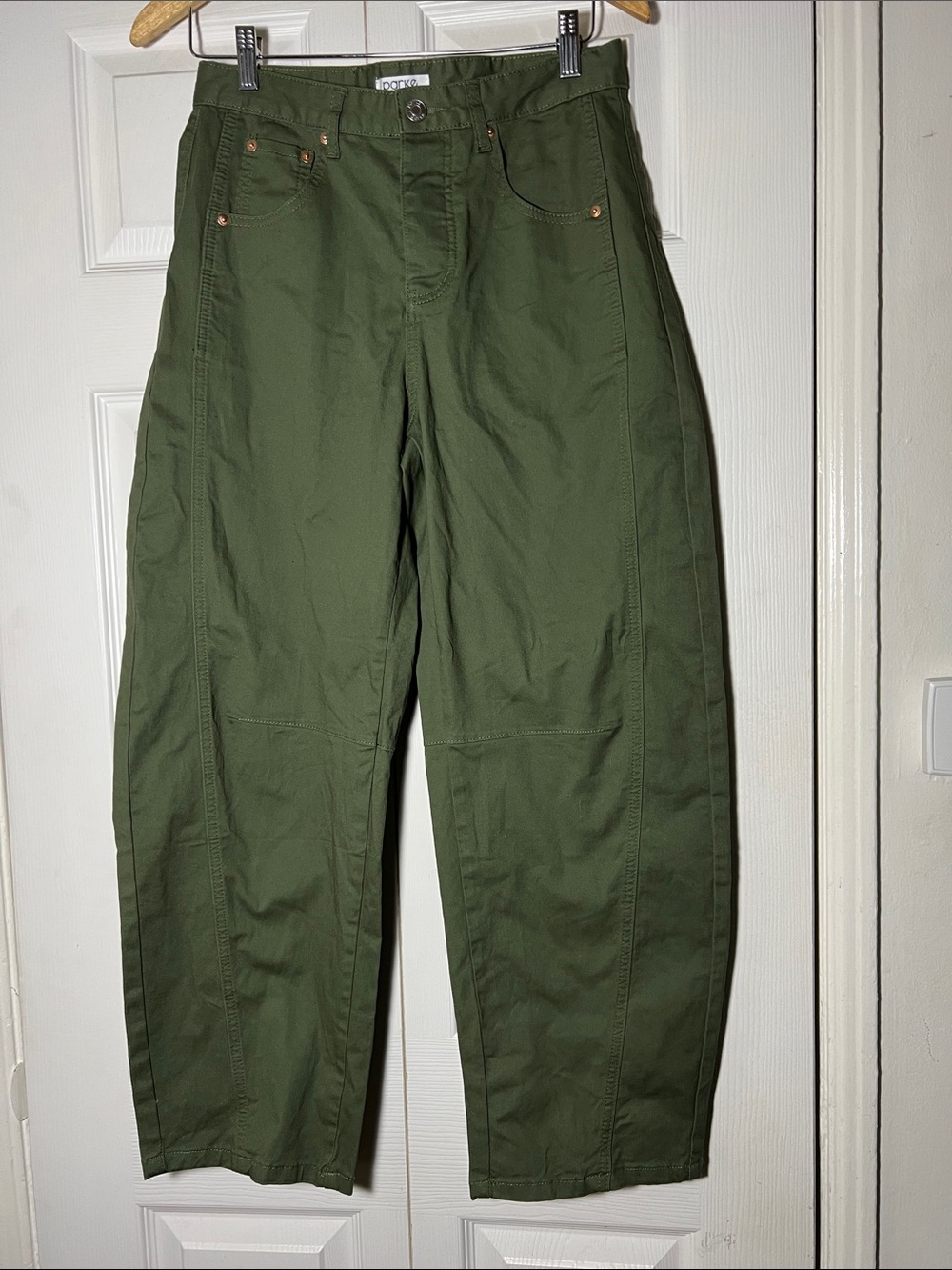 Parke Twill Cotton Barrel Horseshoe Pant Women’s 25 Army Green